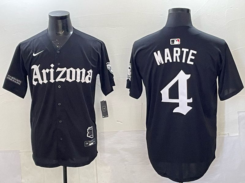 Men 2025 Arizona Diamondback #4 Marte black Joint Name Nike MLB Jersey style 001->arizona diamondback->MLB Jersey